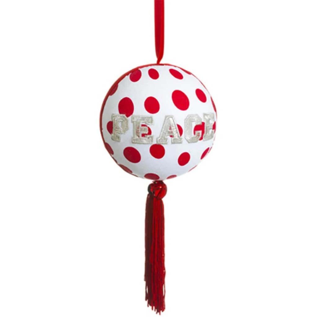 Peace Polka Dot Ball Ornament 