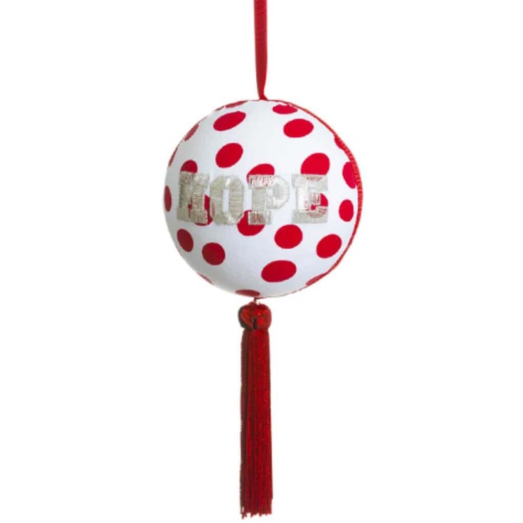 Hope Polka Dot Ball Ornament 