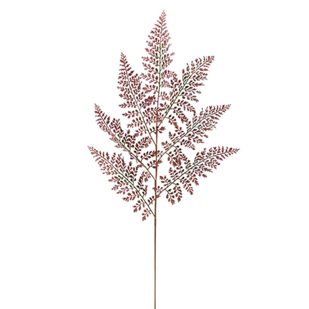 Lace Fern Spray Green Burgundy, 30.5in