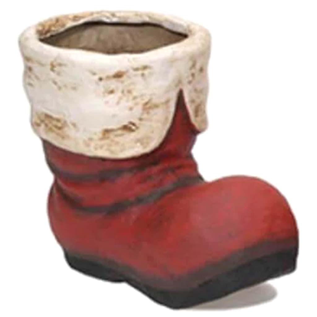 Paper Mache Santa Boot Painted 8 inches 