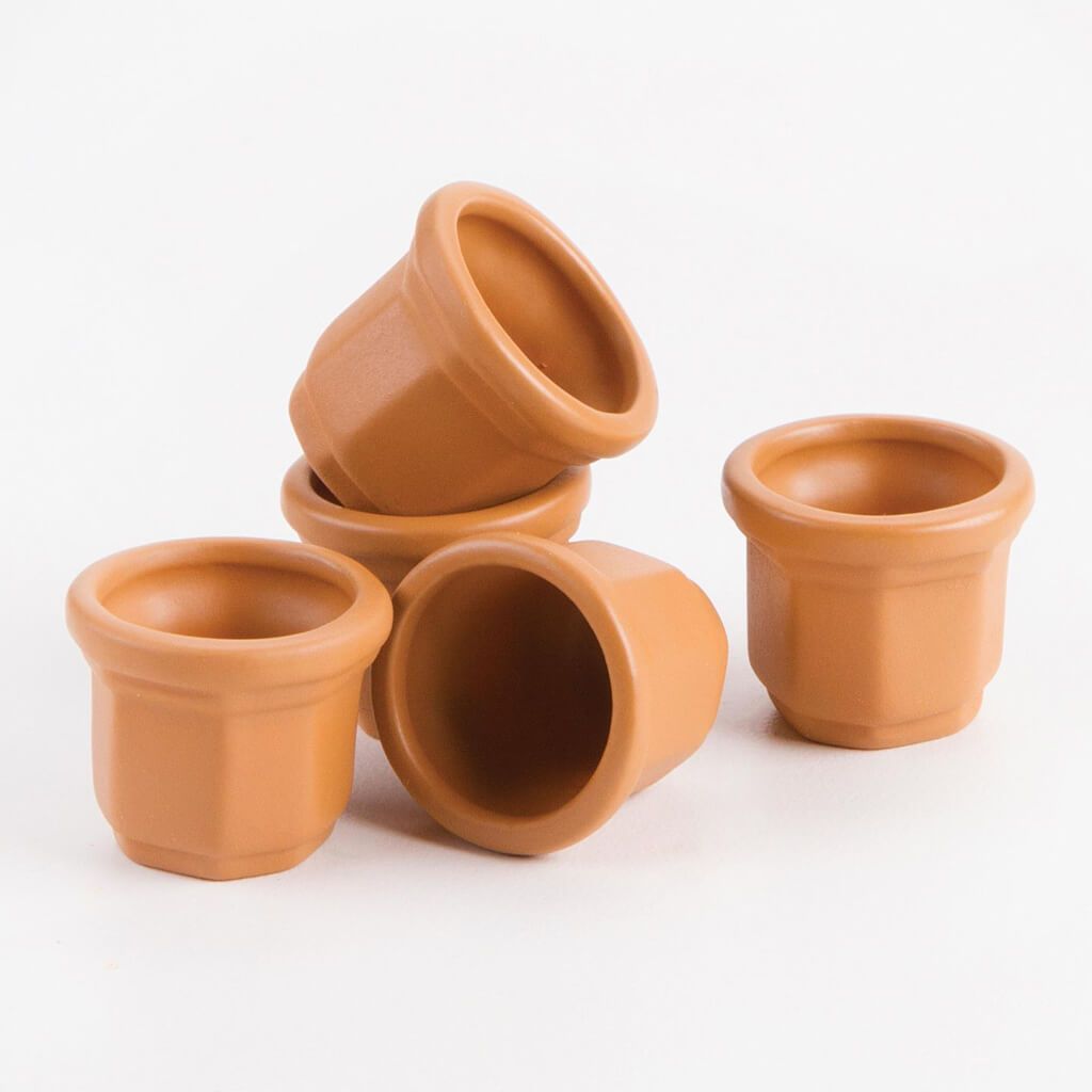 MINI CLAY POTS TERRACOTTA 5PCS .87IN 