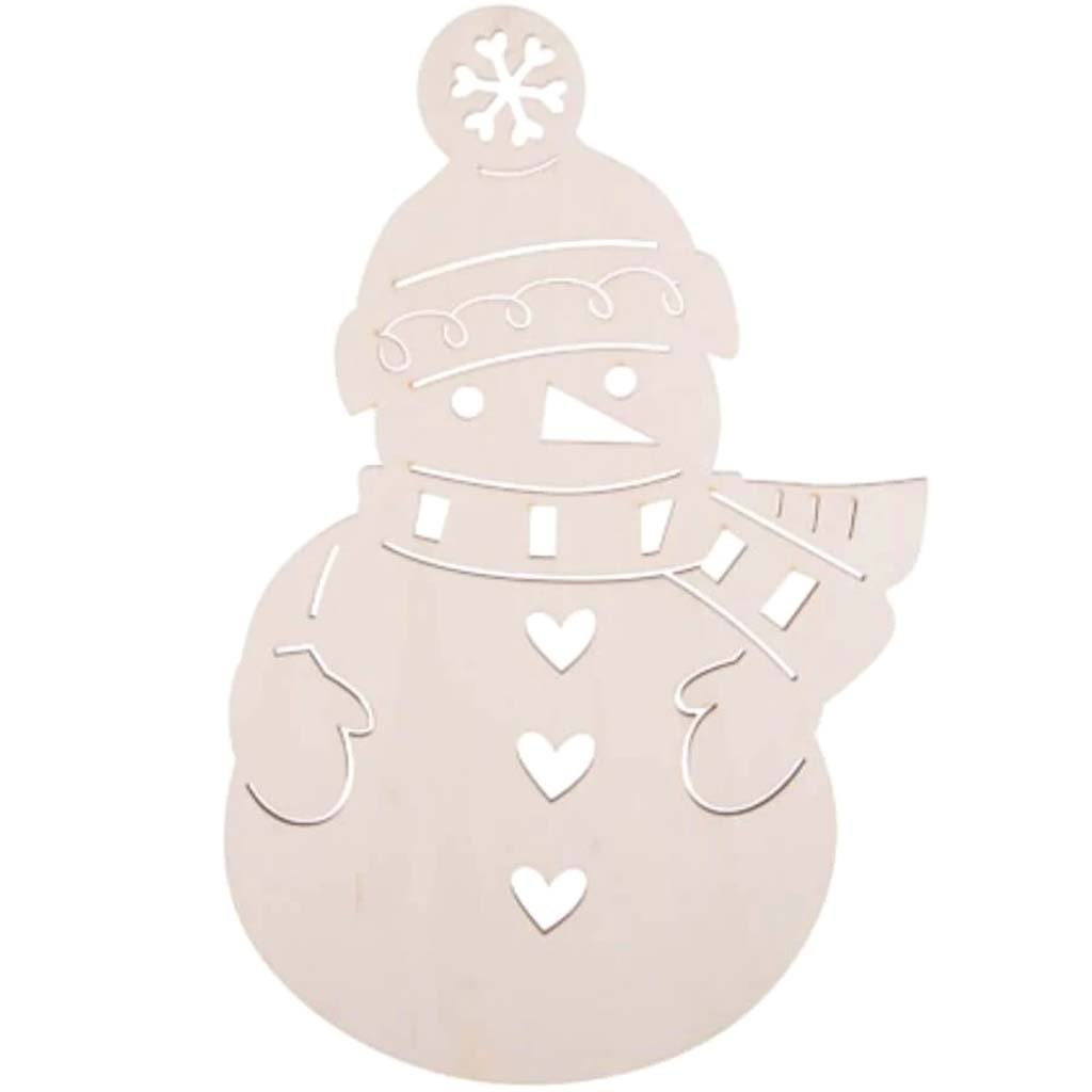 Snowman Unfinished Wood Cut Out 