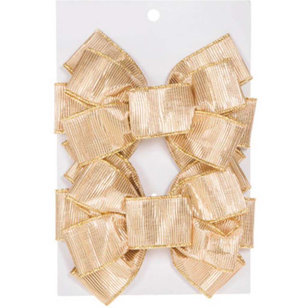 Gold Metallic Bow 2 pcs 