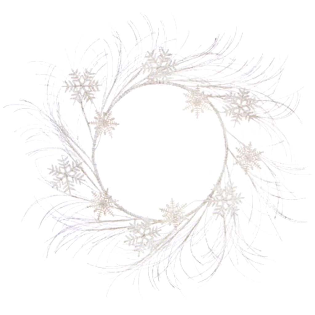 24-Inch Wreath with Snowflakes: White 