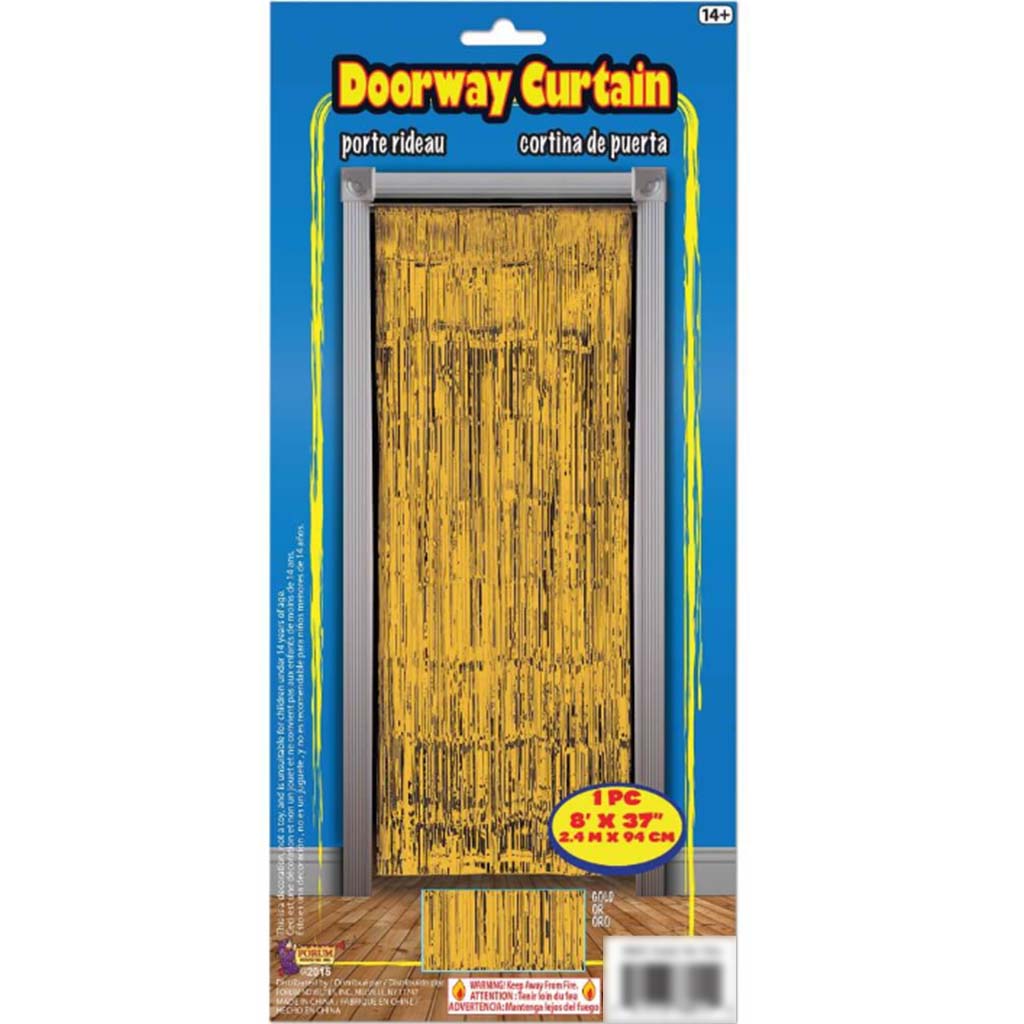 Tinsel Curtain 8ft x 37in Gold 