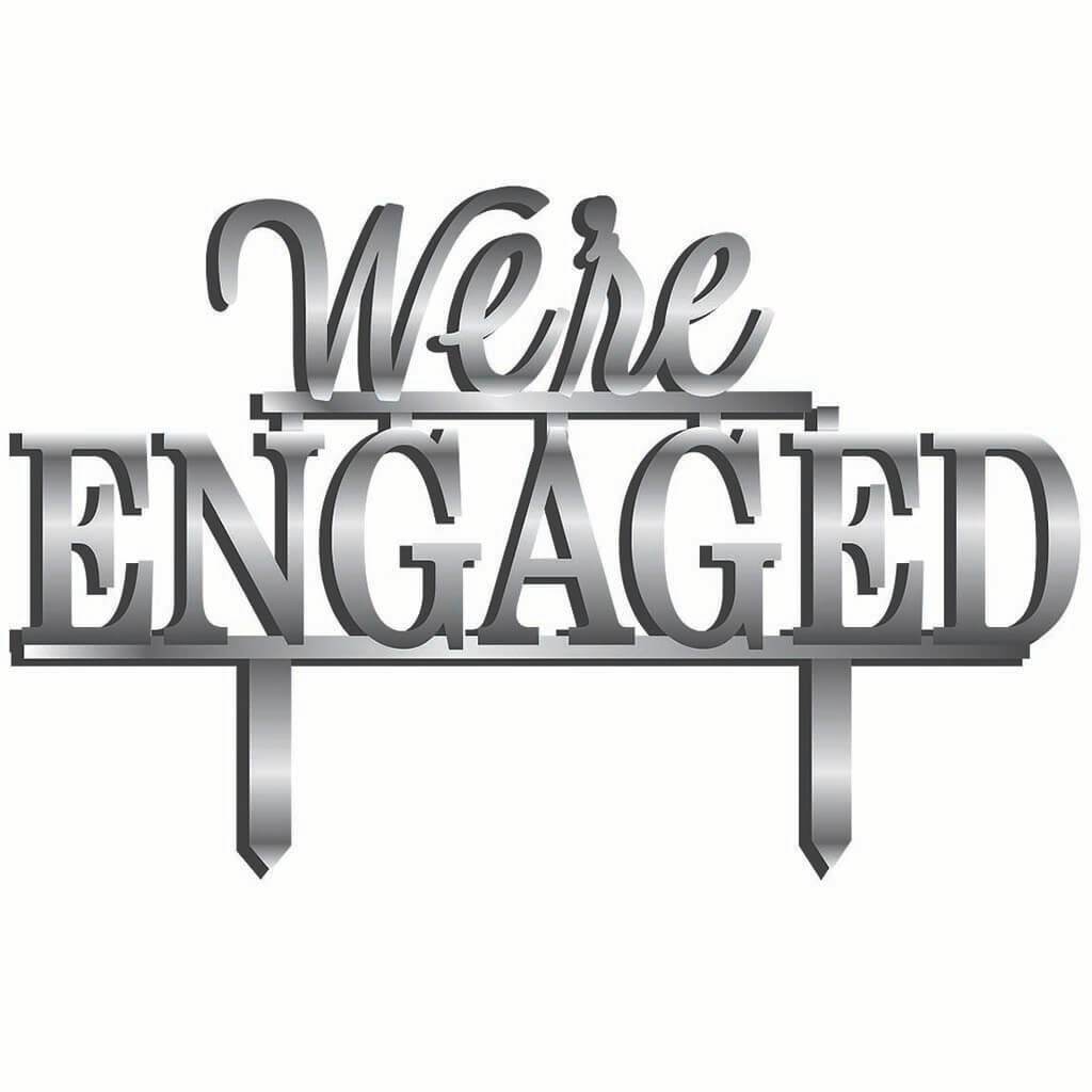 We're Engaged Cake Topper