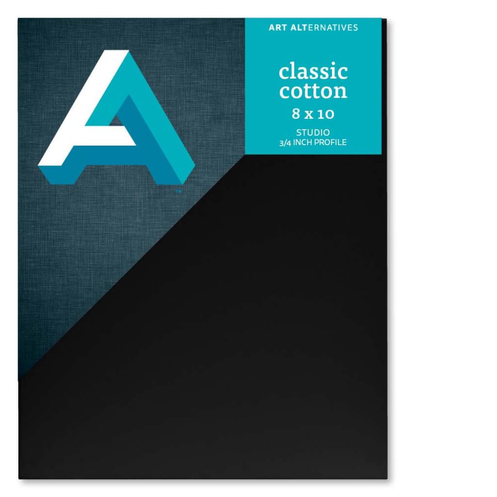 Classic Cotton Stretched Studio Canvas 3/4in Profile - Black