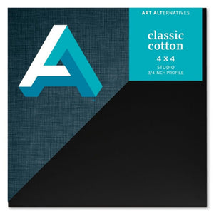 Classic Cotton Stretched Studio Canvas 3/4in Profile - Black
