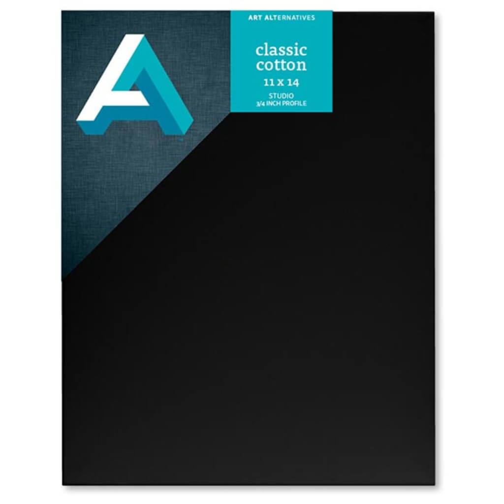 Classic Cotton Stretched Studio Canvas 3/4in Profile - Black