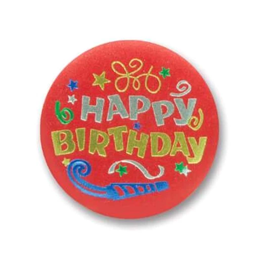 Happy Birthday Satin Button 