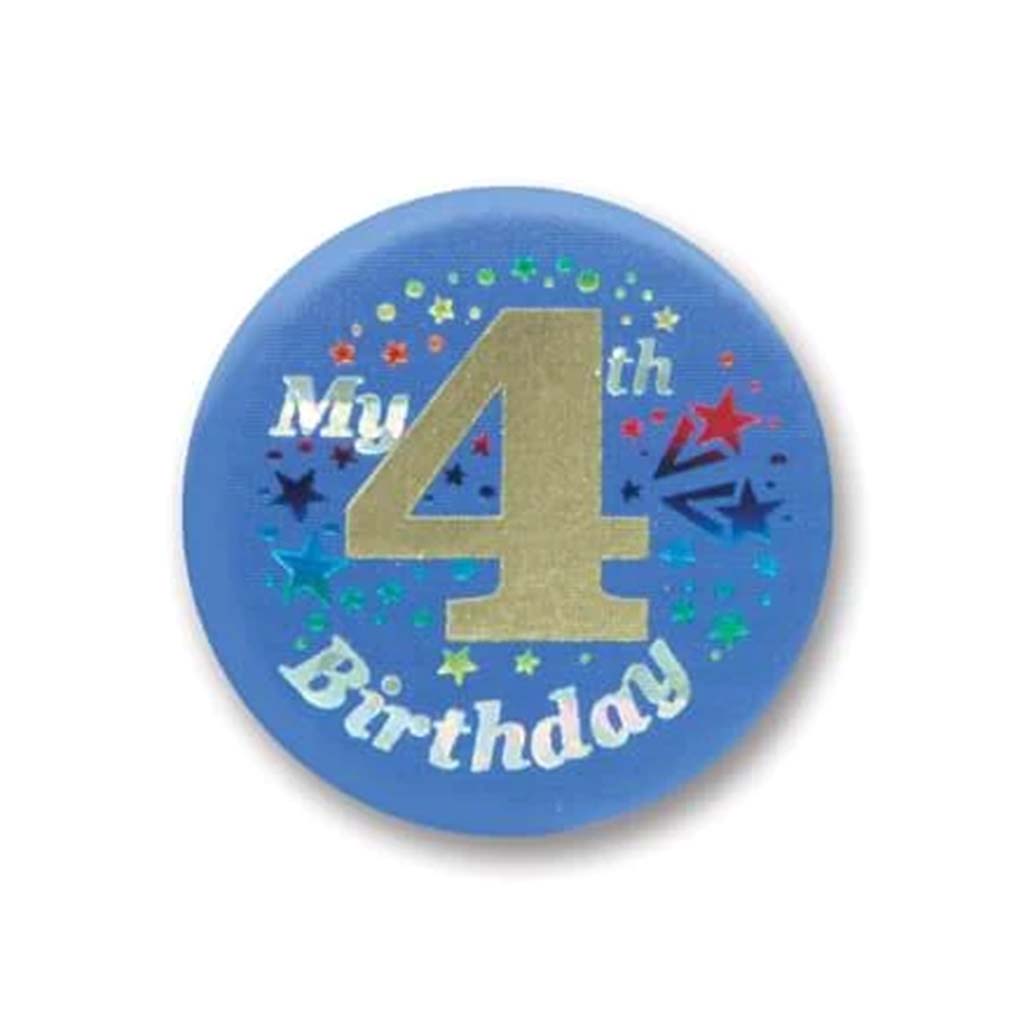 My 4th Birthday Satin Button 