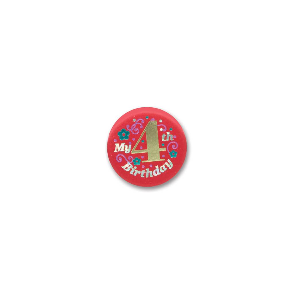 My 4th Birthday Satin Button