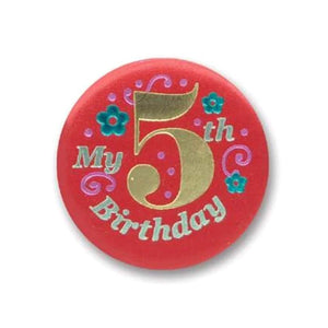 My 5th Birthday Satin Button 