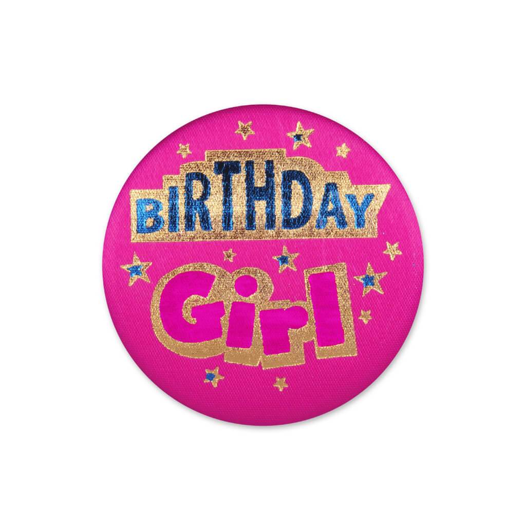 Birthday Girl Satin Button 