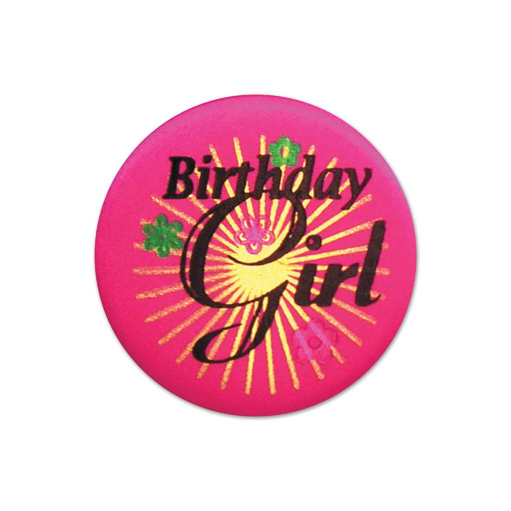 Birthday Girl Satin Button