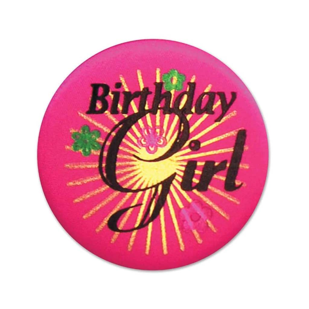 Birthday Girl Satin Button 