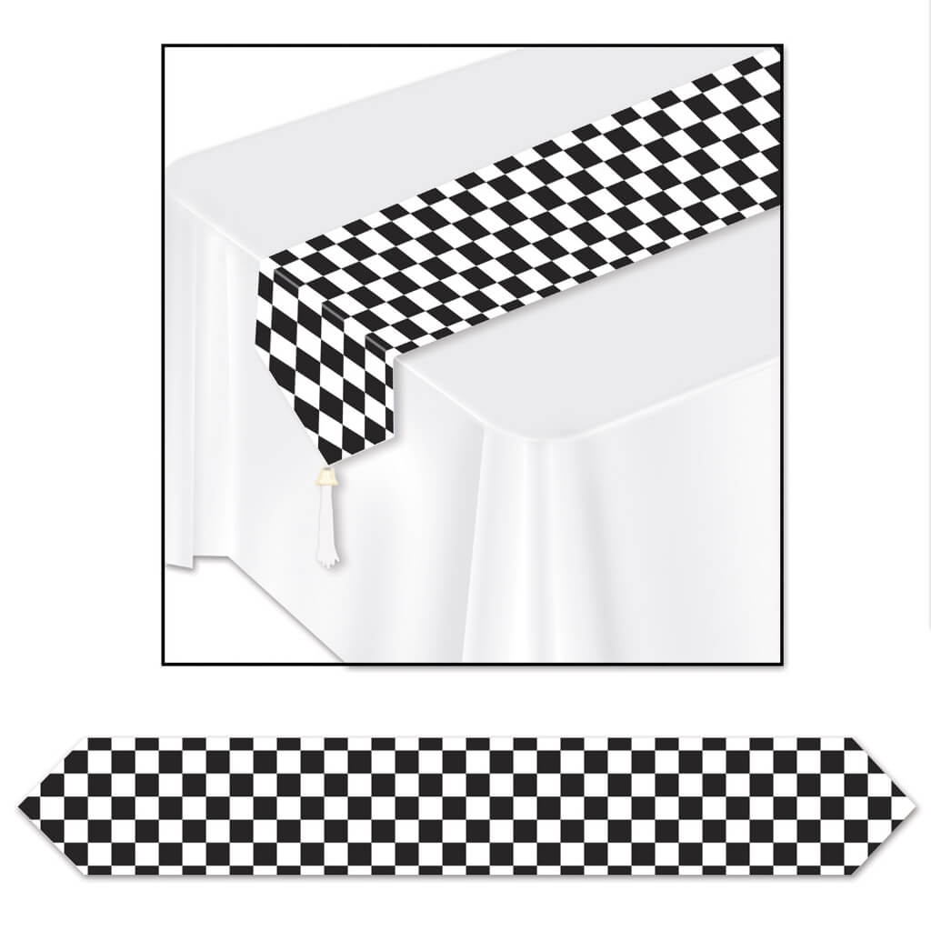 Printed Checkered Table Runner 