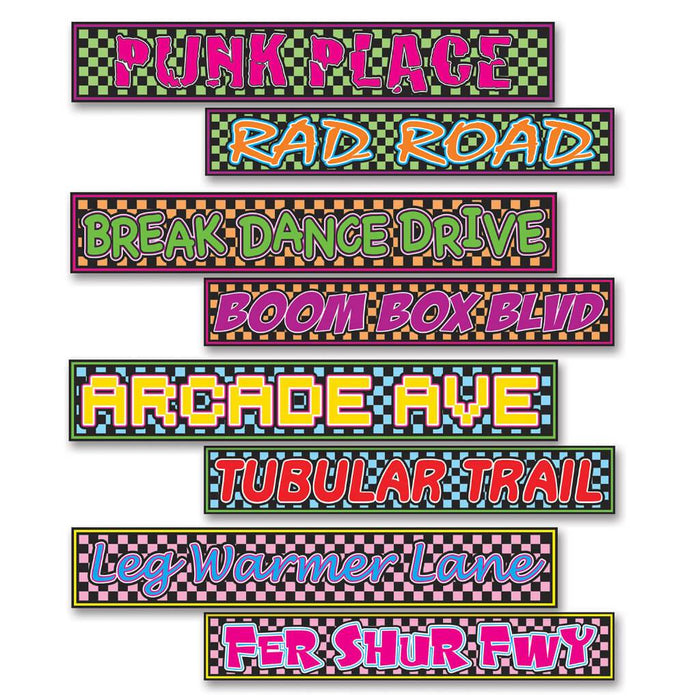 80's Street Sign Cut-Outs 