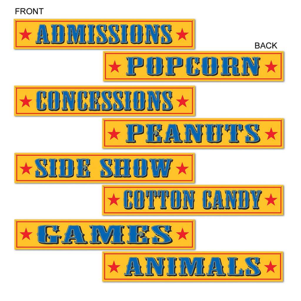 Circus Sign Cut-Outs 