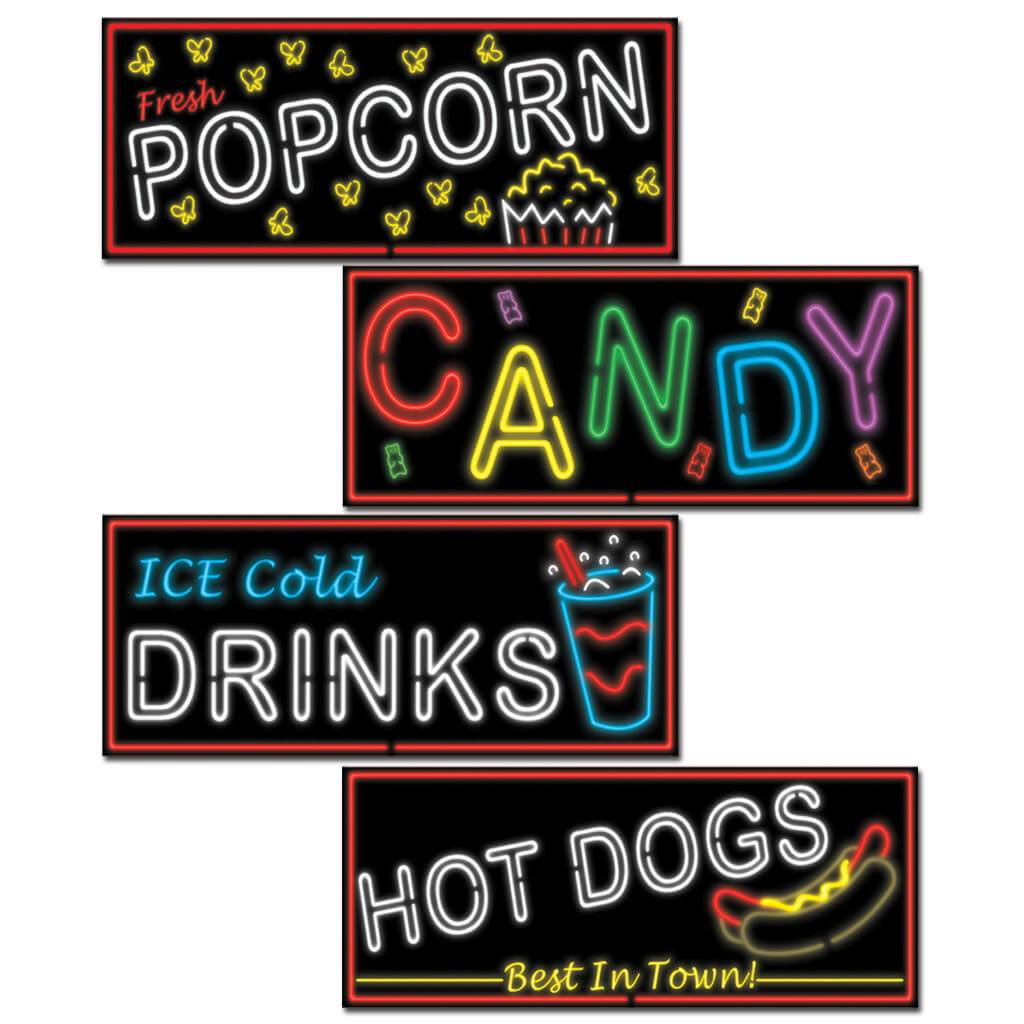 Neon Food Sign Cut-Outs 