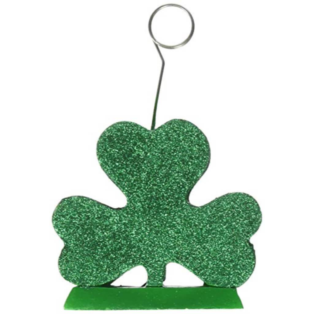 Photo Balloon Holder Glittered Shamrock 