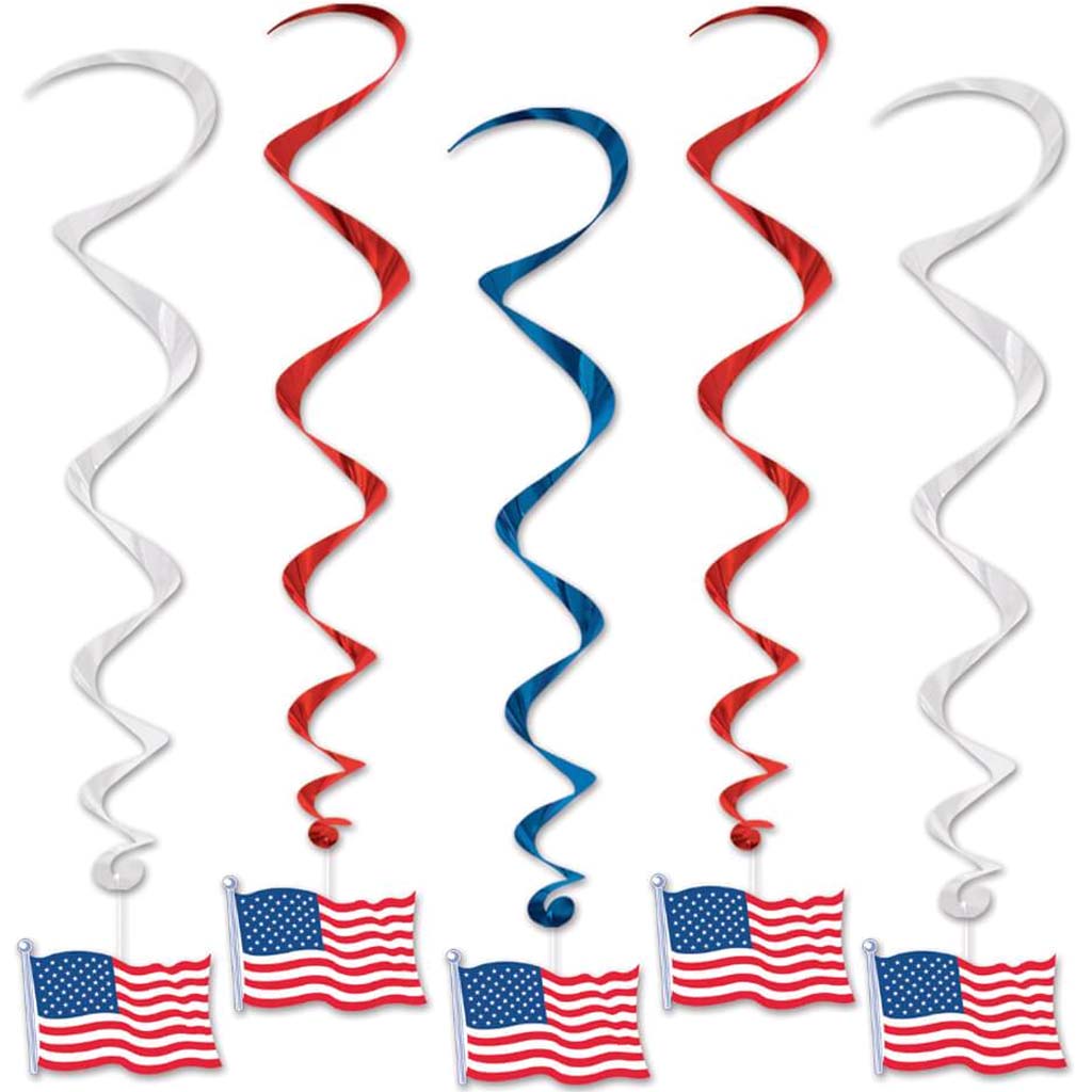 American Flag Whirls 3ft Multicolor 