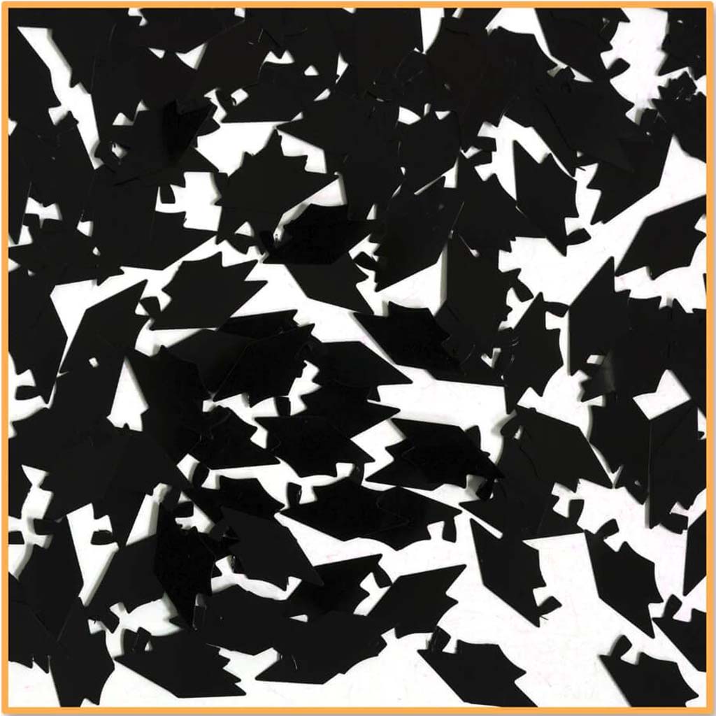 Black Grad Caps Confetti