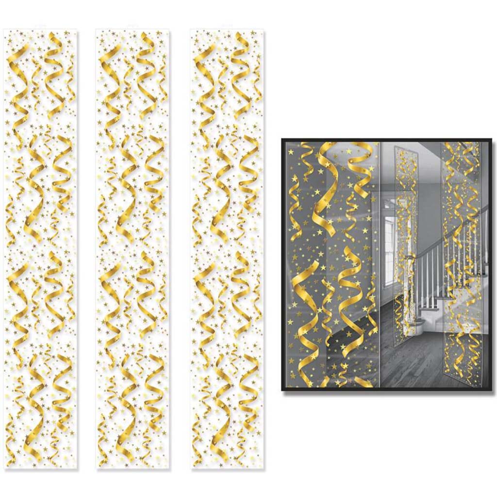 Gold Ribbon Plastic Panels New Year 