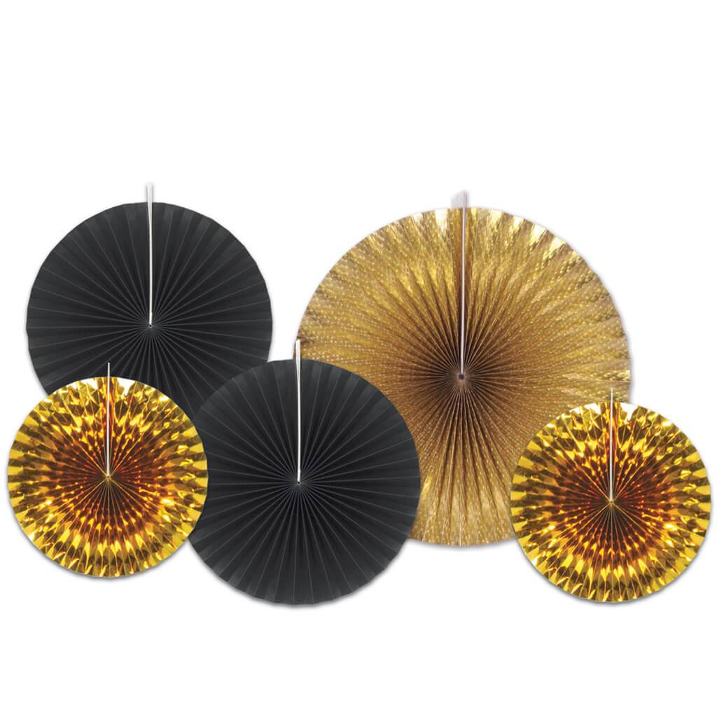 Assorted Paper &amp; Foil Decorative Fans 