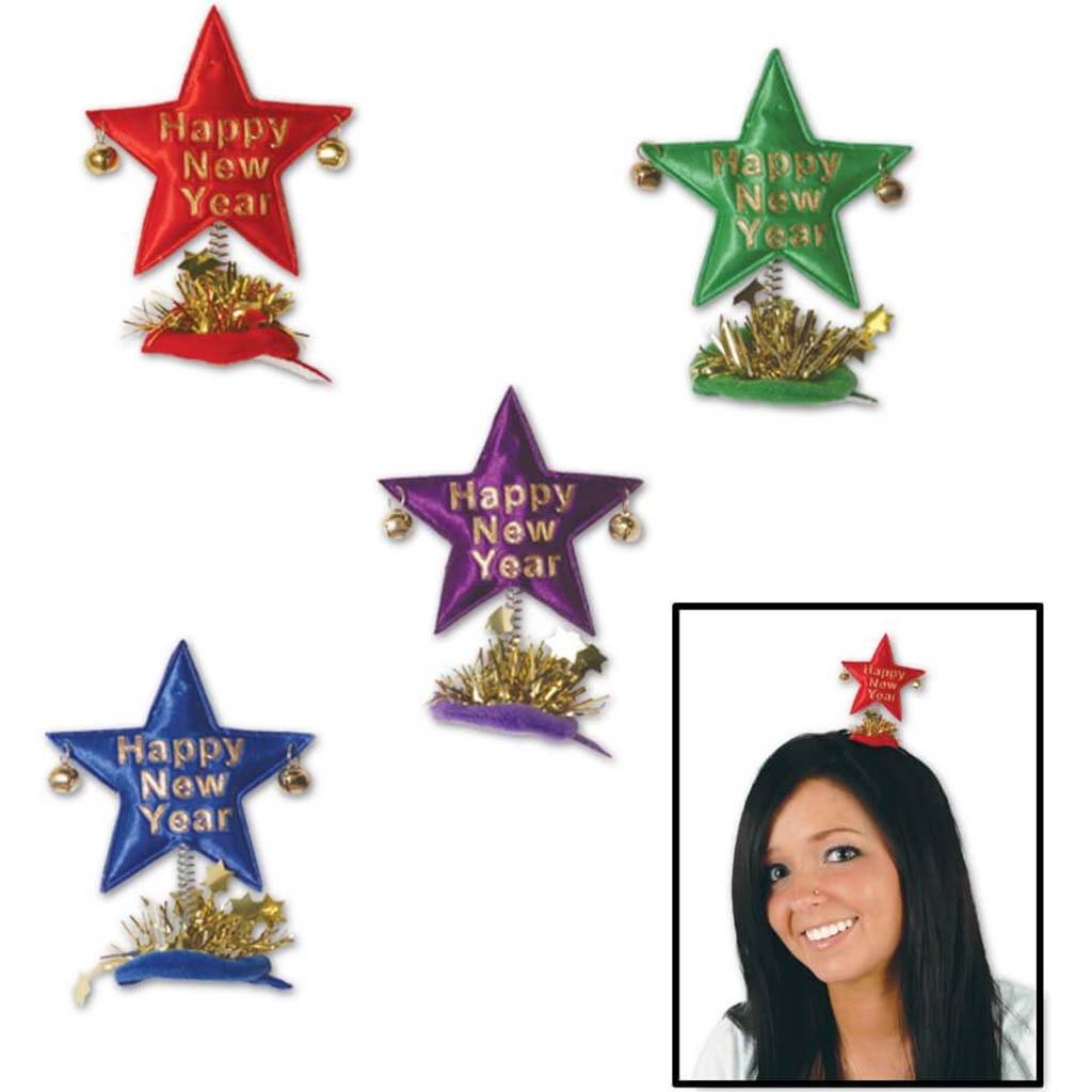 Happy New Year Star Hair Clips 