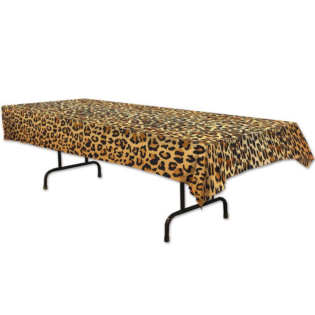 Leopard Print Rectangular Tablecover 54in x 108in 