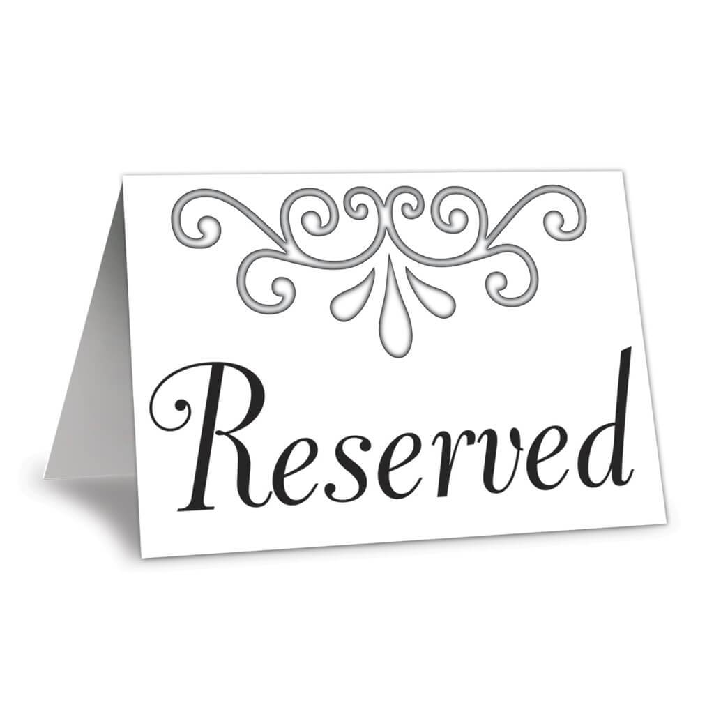 Reserved Table Cards 