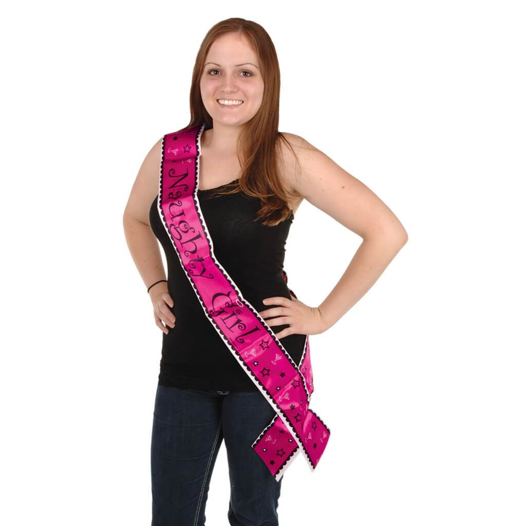 Naughty Girl Satin Sash 