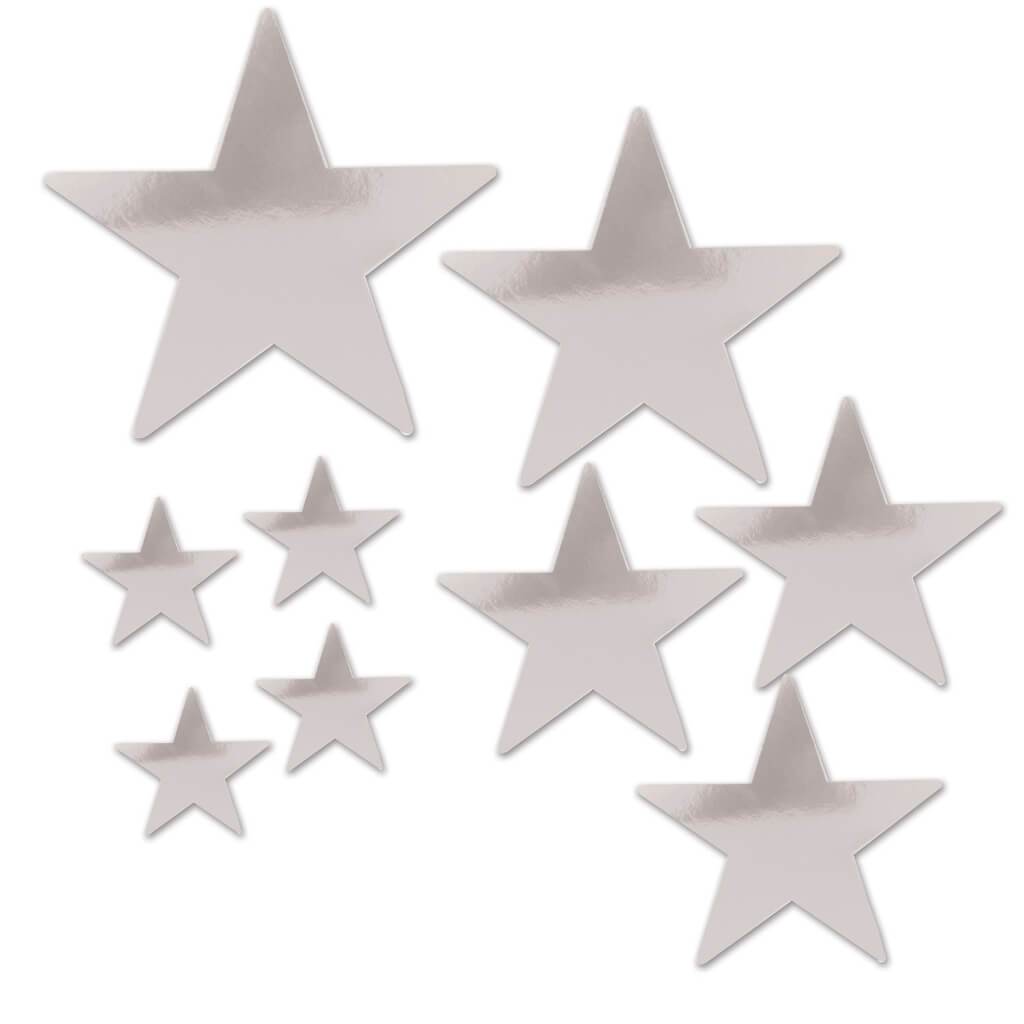 Silver Foil Star Cut-Outs 