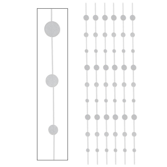 Dot Stringers 6ft Glittered Silver 