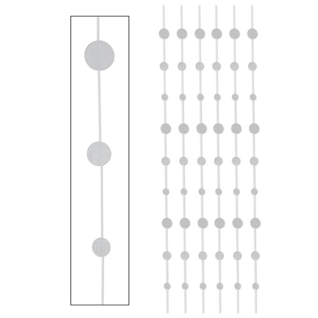 Dot Stringers 6ft Glittered Silver 