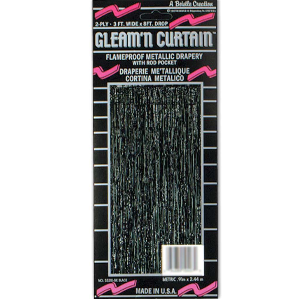 Finge Curtain Gleam 'N Curtain 1-Ply Black 