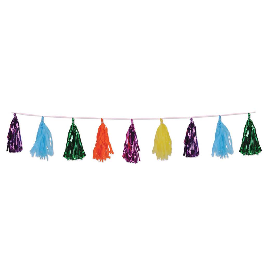 Metallic &amp; Tissue Tassel Garland 