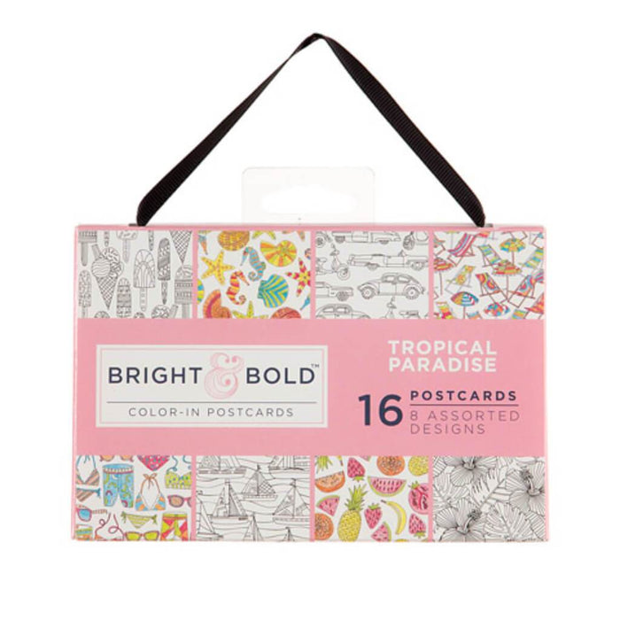 Bright & Bold™ Color-In Postcards for Adults Tropical Paradise 4x6 16 pc 