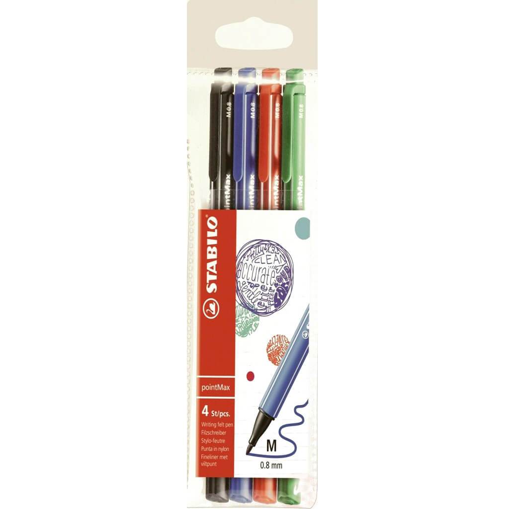 PointMax Pen Sets 4 Pen Wallet Basic Colors