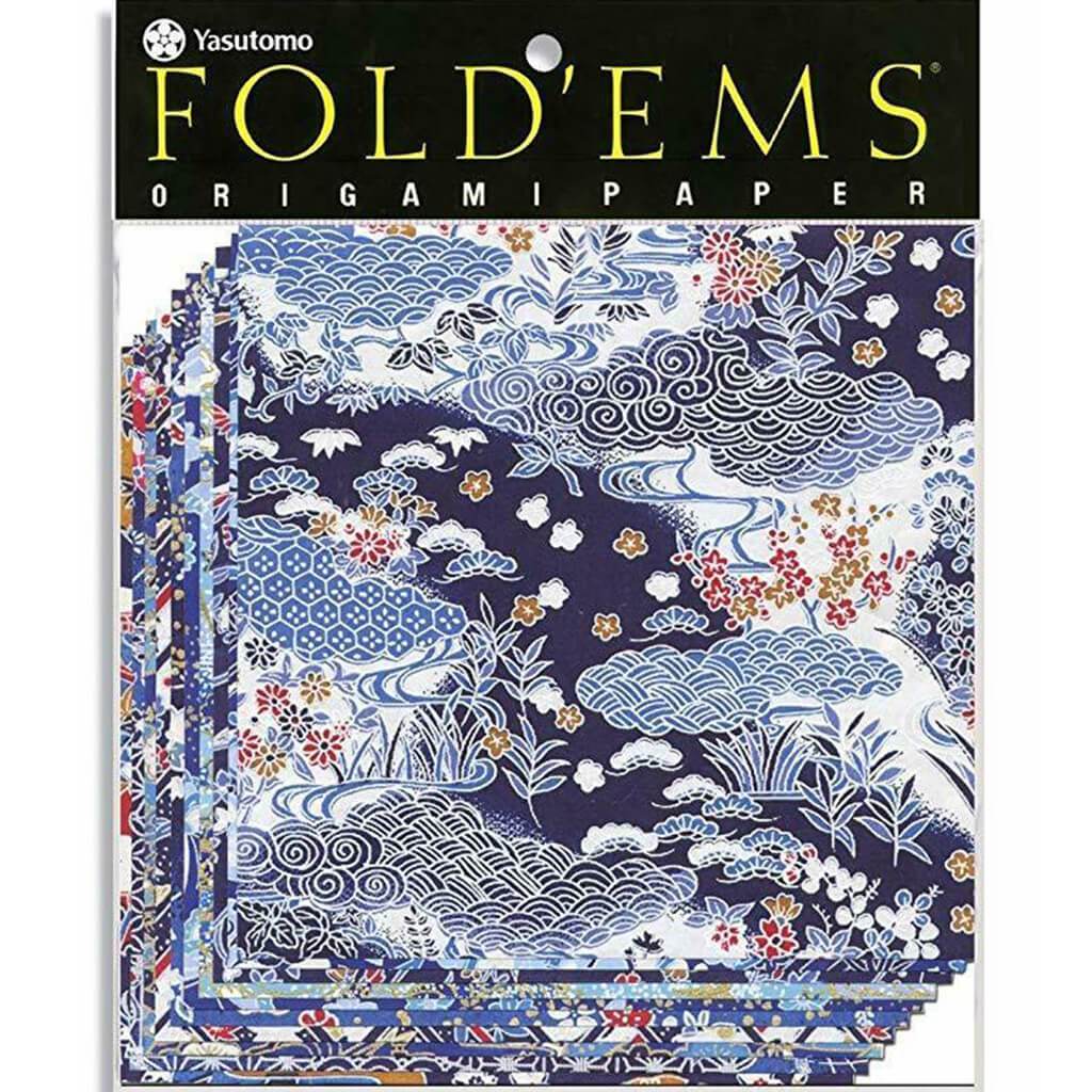 Yuzen Origami  Blue 5 7/8in Square 10 Sheets