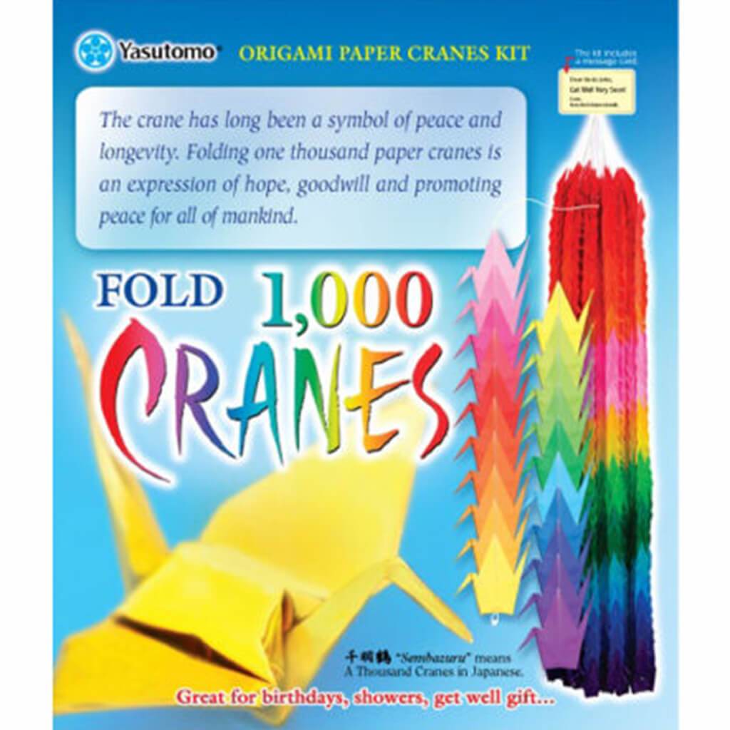 1,000 Cranes Origami Kit 51 Sheets of 20 Colors