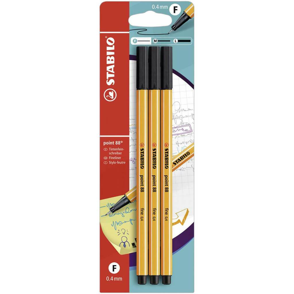 Point 88 Pen Sets 3 Pen Set Black