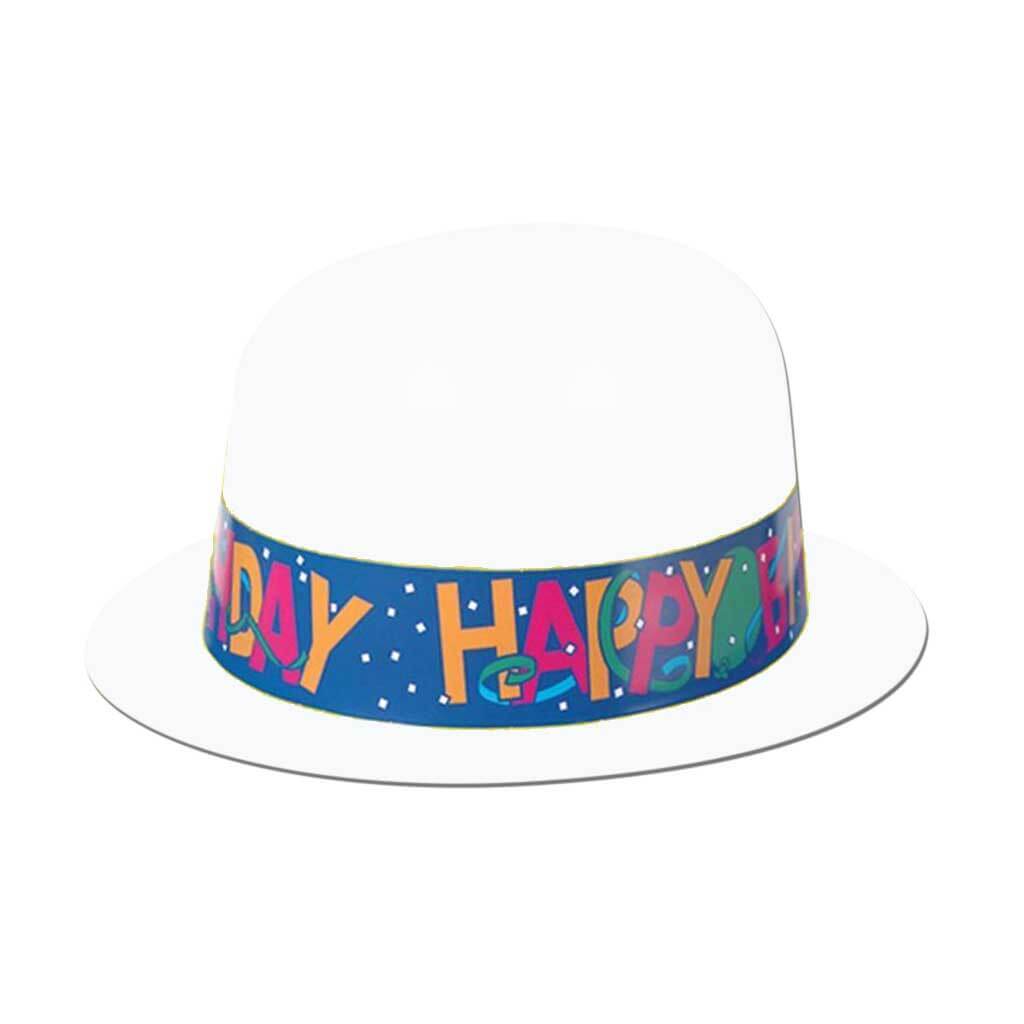 Happy Birthday Band Plastic Derbies Hat