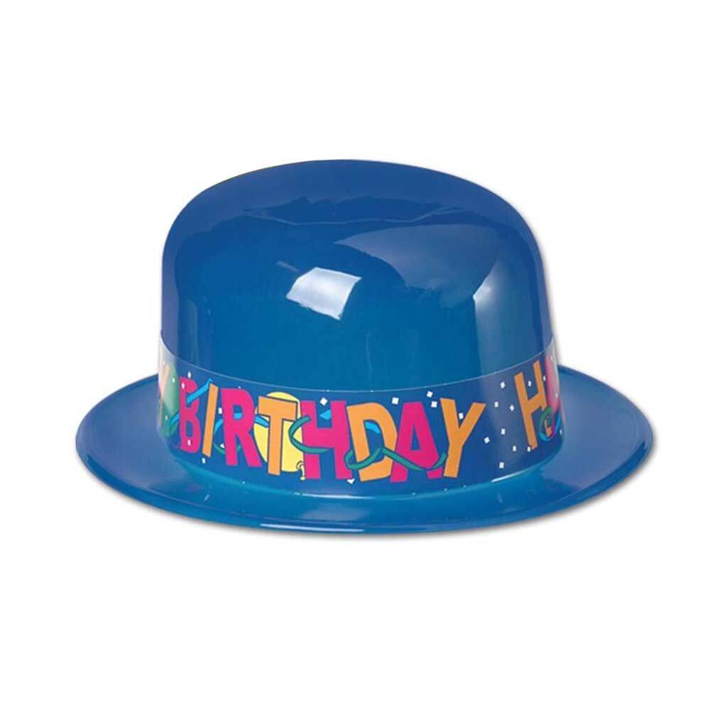 Happy Birthday Band Plastic Derbies Hat