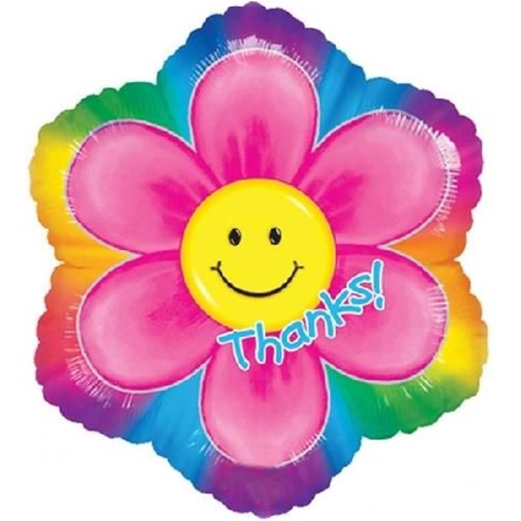 Foil Balloon Smiley Flower Thanks Shape