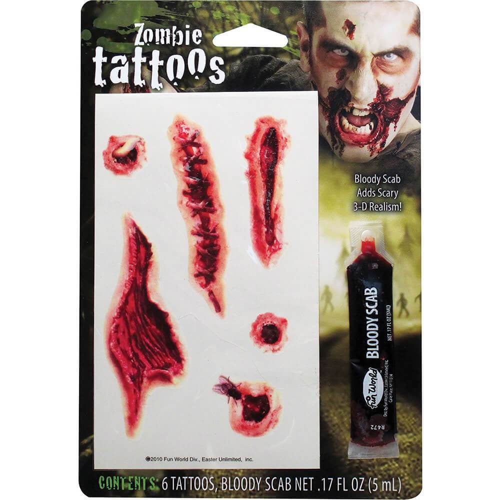 Zombie Wound Tattoos Makeup Kit 