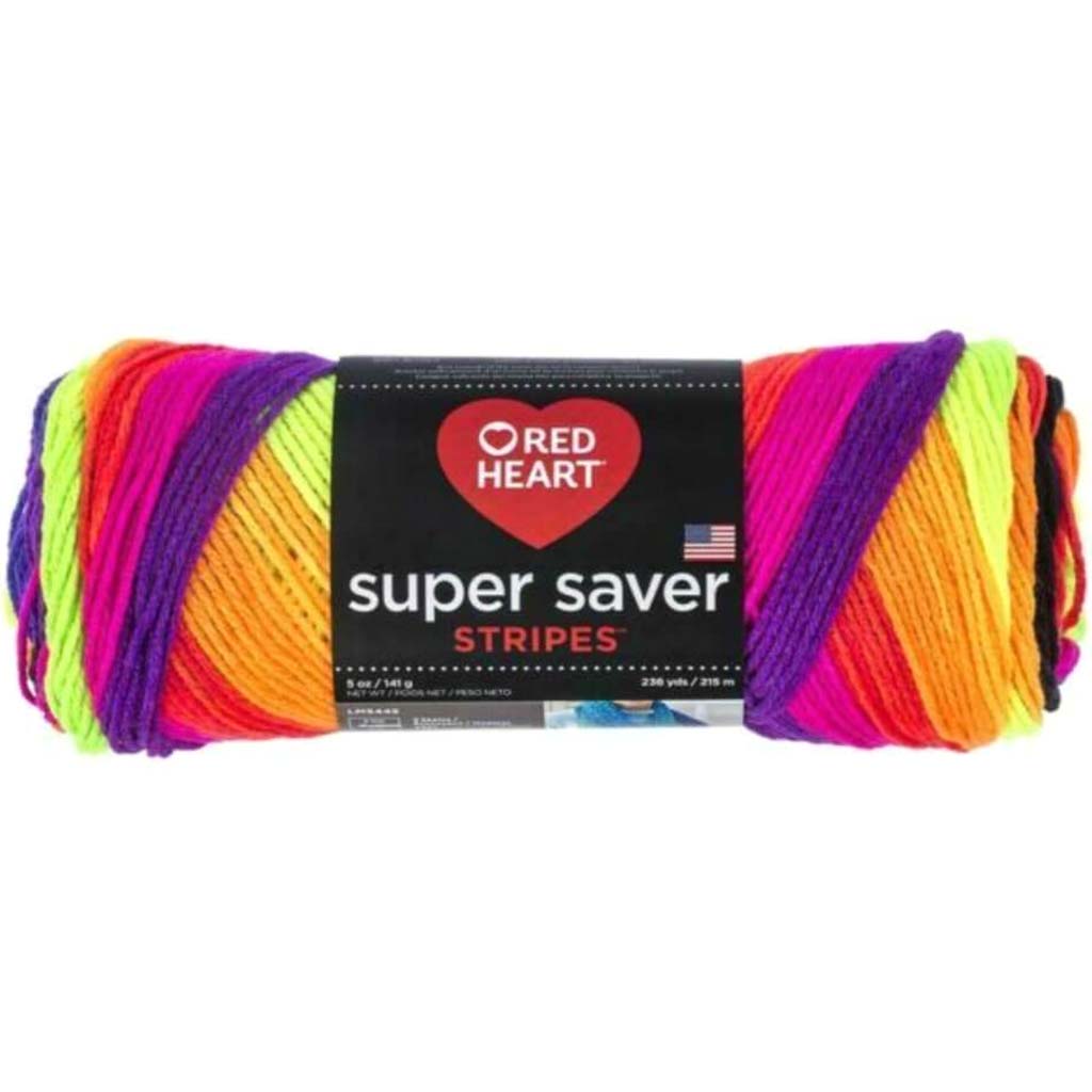 Red Heart Super Saver Yarn Bright Stripe