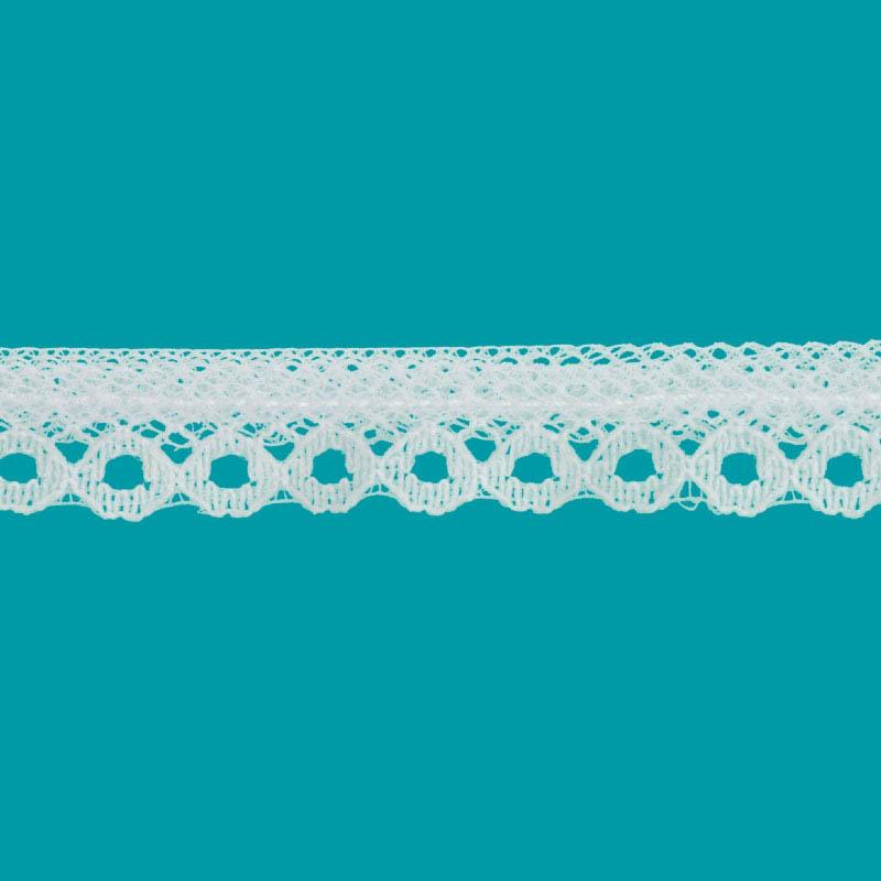 Ruffled Loop Lace Edge Trim 1/2in White