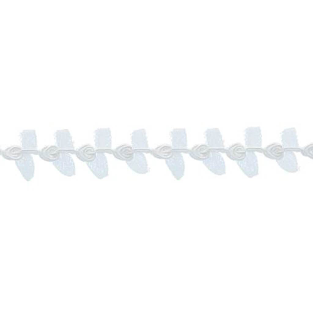 Rose Tulle Gimp Trim 1/4in White